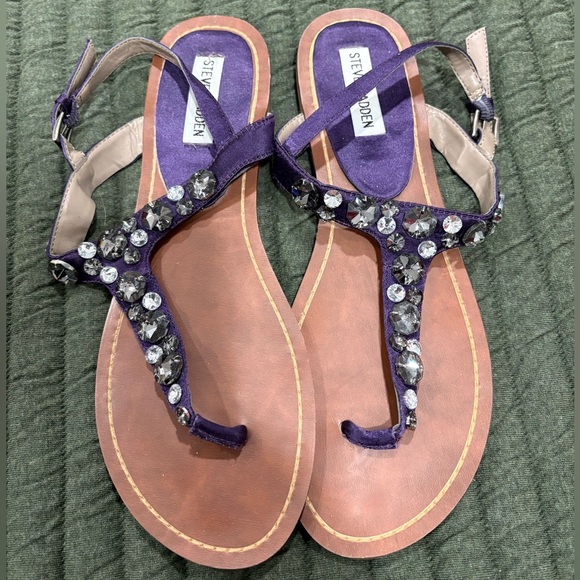 Steve Madden Shoes - Steve Madden Embellished Purple Sandal Rhinestones Size 9